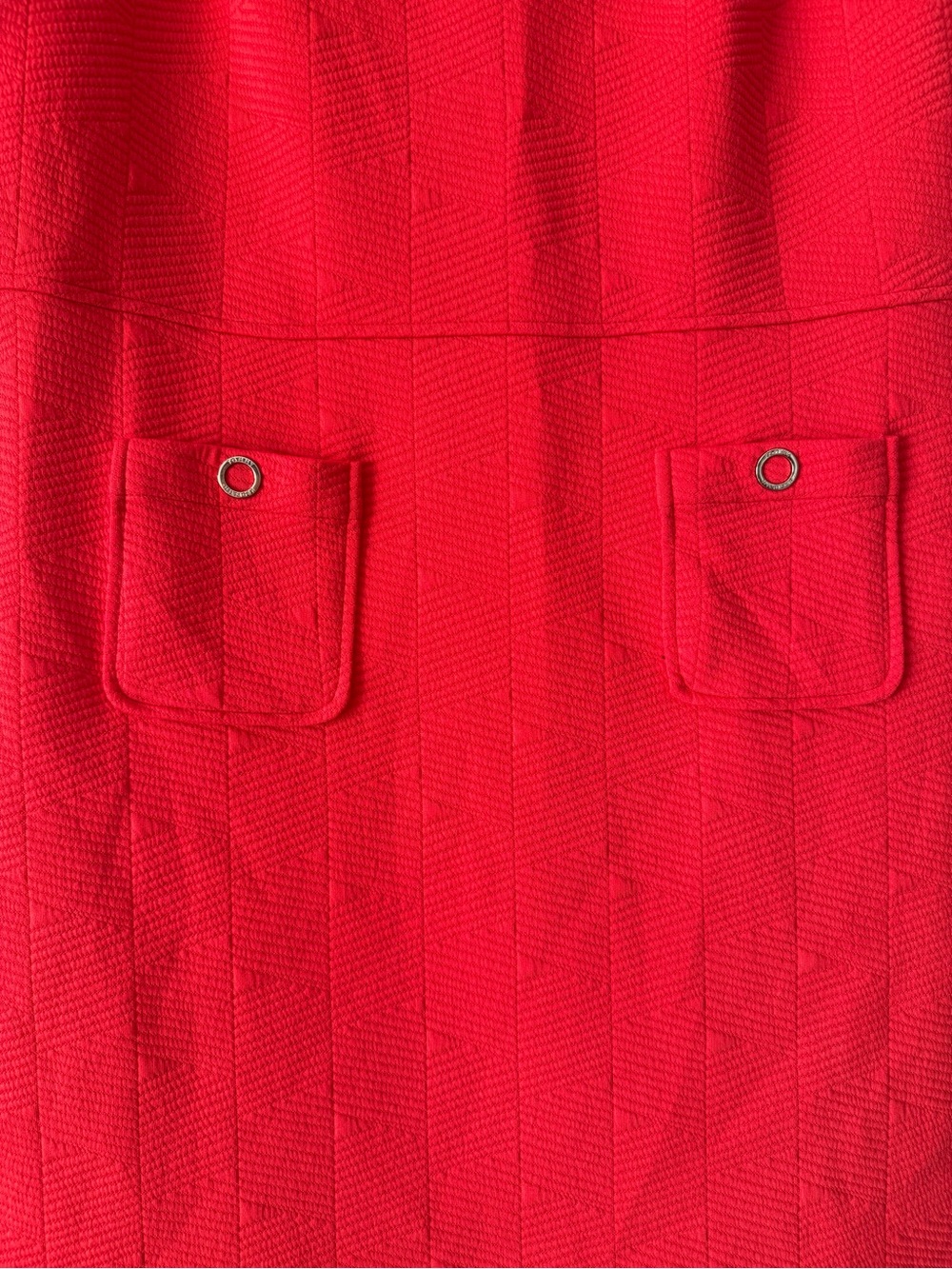 Tommy Hilfiger Sleeveless Split Neck Jacquard Knit Dress Sz 14 Color Guava - Picture 5 of 14